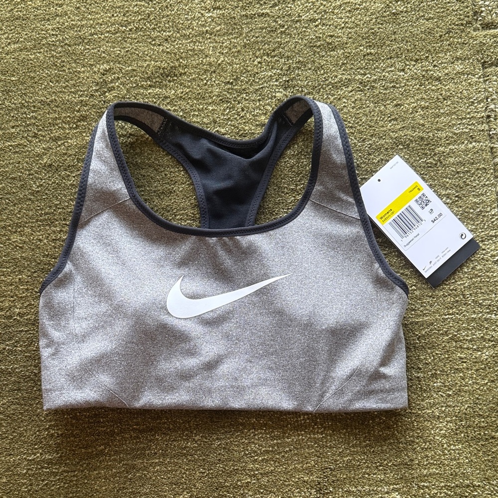 Nike Women's Black and Gray Sports Bra